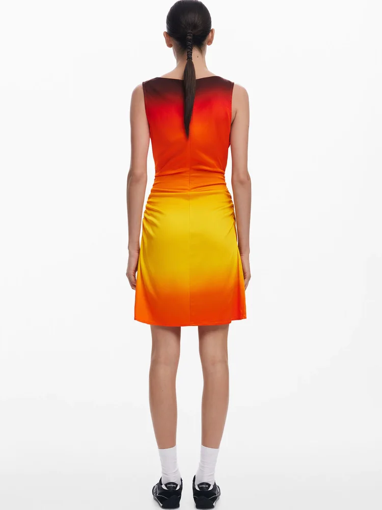 Pedido original de vestido esticado floral estampado espanhol sem mangas para comércio exterior