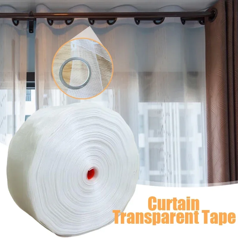 10/20M Transparent Cloth Belt for Eyelets Nylon Rings Punch Curtain Accessories Curtain Rod Heading Tape Diy Home Hotel Curtain
