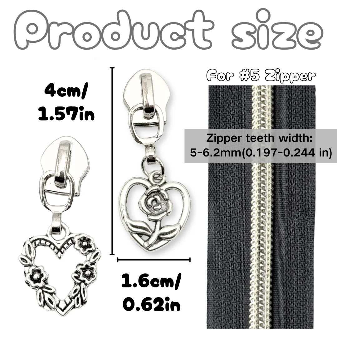 5pcs #5 Flower Nylon Zipper Pull, Rose Wreath Shape, Suitable for Making Coats, Shoes, Pillows, Wallets