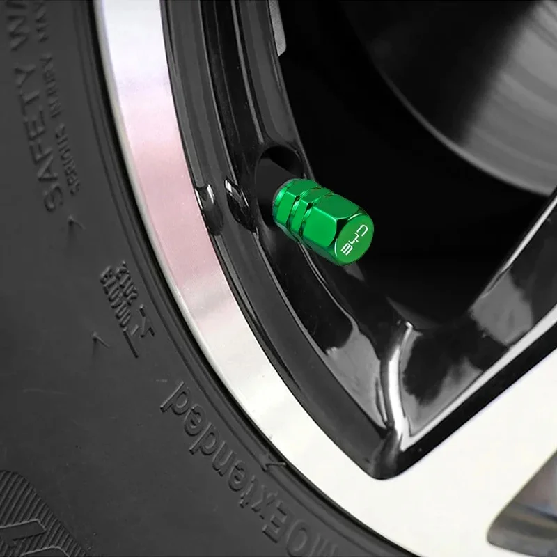 4Pcs Waterproof Dustproof Tire Valve Stem Cover For BYD Atto 3 Seal Dolphin Han Tang Song Yuan Wheel Hub Decoration Exterior Aut