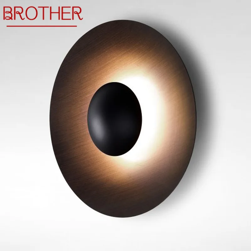 

BROTHER Round Nordic Wall Lamp Aluminum Modern Fashion Sconce Light New Design For Bedroom Creative