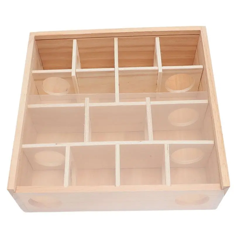 A93E-Wooden Hamster Tunnel Maze With Cover Interactive Hideout Exploration For Mice Small Gerbils Hamsters