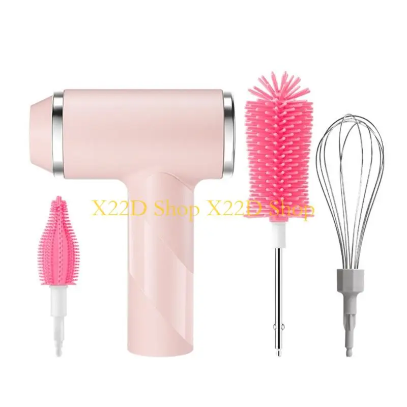 X22D 3 Brush Head Electric Cleansing Tool For Infant Bottle Nipples Protein Agitators Backpacking Utensils