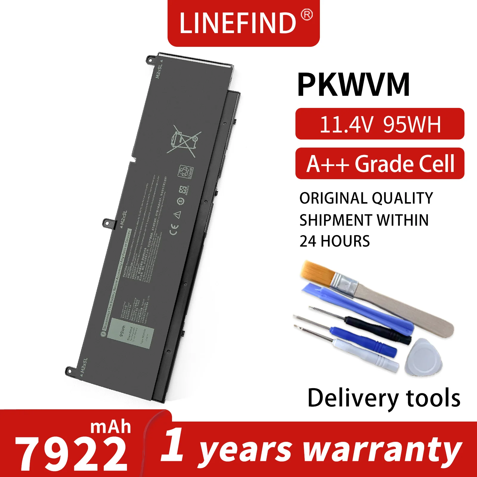 

Аккумулятор для ноутбука 95WH PKWVM L для DELL Precision 7550 7560 7750 7760 Series P44E P93F C903V CR72X 17C06 0CR72X