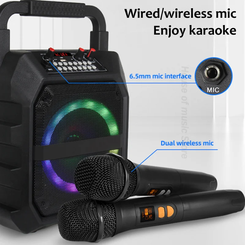 Imagem -05 - Portátil sem Fio Bluetooth Outdoor Speaker System dj Festa Alto-falantes Karaoke Laptop Rádio Home Theater Sound System