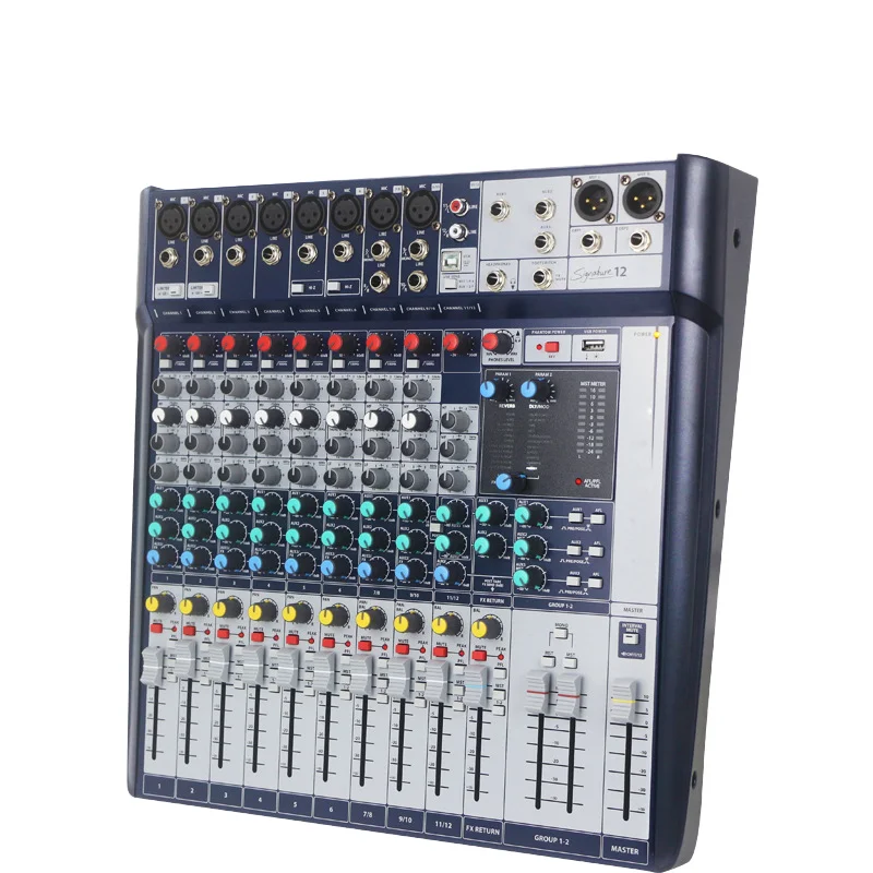 Professional 10-Channel Powered Mixer Amplifier 10-Device Support 20Hz-20kHz Frequency Response Noise Audio Sound Card