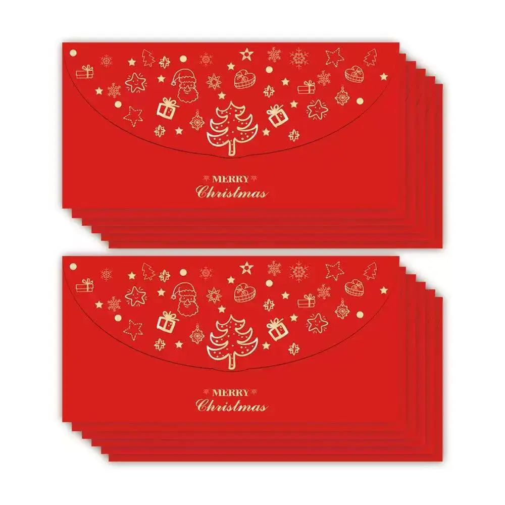 Runtowo 5 pièces sacs enveloppe rouge, sacs d'argent porte-bonheur de bénédiction de noël, fournitures de fête de noël, cadeaux de bonne année