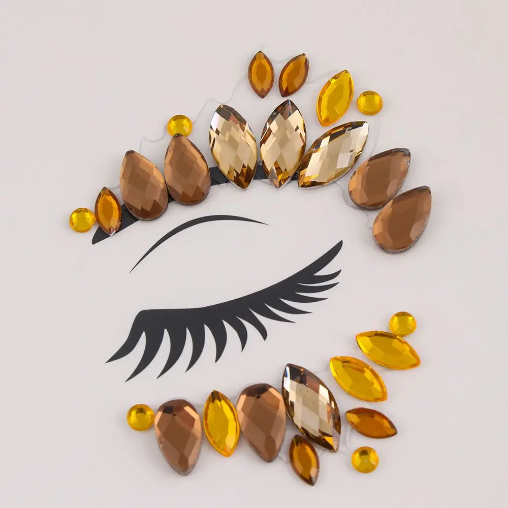 Women Fashion Glitter Rhinestone Temporary  Body Adornment Adhesive Face Jewelry Eye Gems Stickers Eyeshadow Jewels