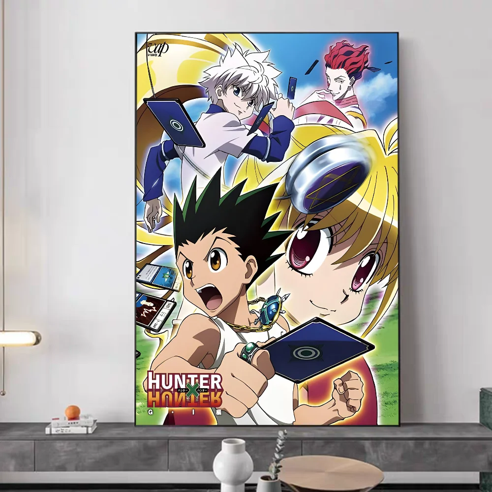 Anime HUNTER x HUNTER Gon Zoldyck Hisoka Self-adhesive Art Poster Retro Kraft Paper Sticker DIY Room Bar Cafe Vintage Decorative