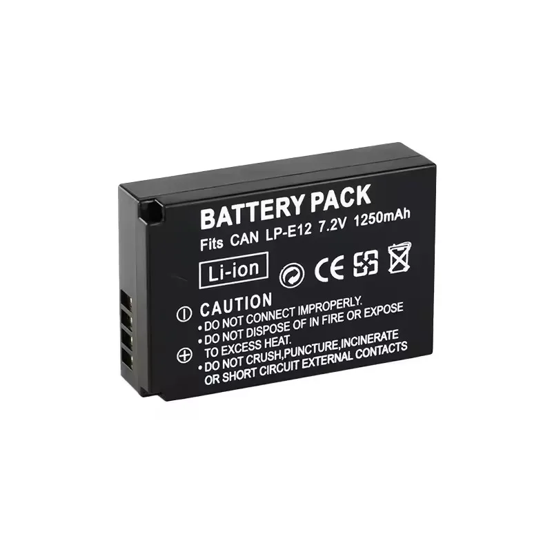 Baterias LP-E12 7.2V 1250mAh para Canon LPE12 EOS M M10 M50 M100 100D para Kiss X7 para Rebel SL1 DSLR Bateria de câmera
