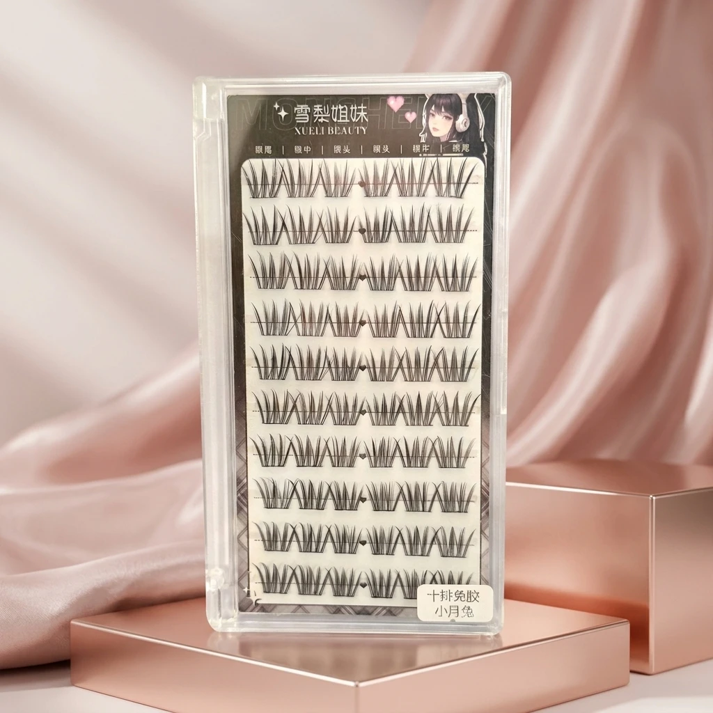 Korean Light Natural False Eyelashes For Daily Makeup Women Synthetic Fiber Girls Group Clear Eyelash Extension Lightweight Curl