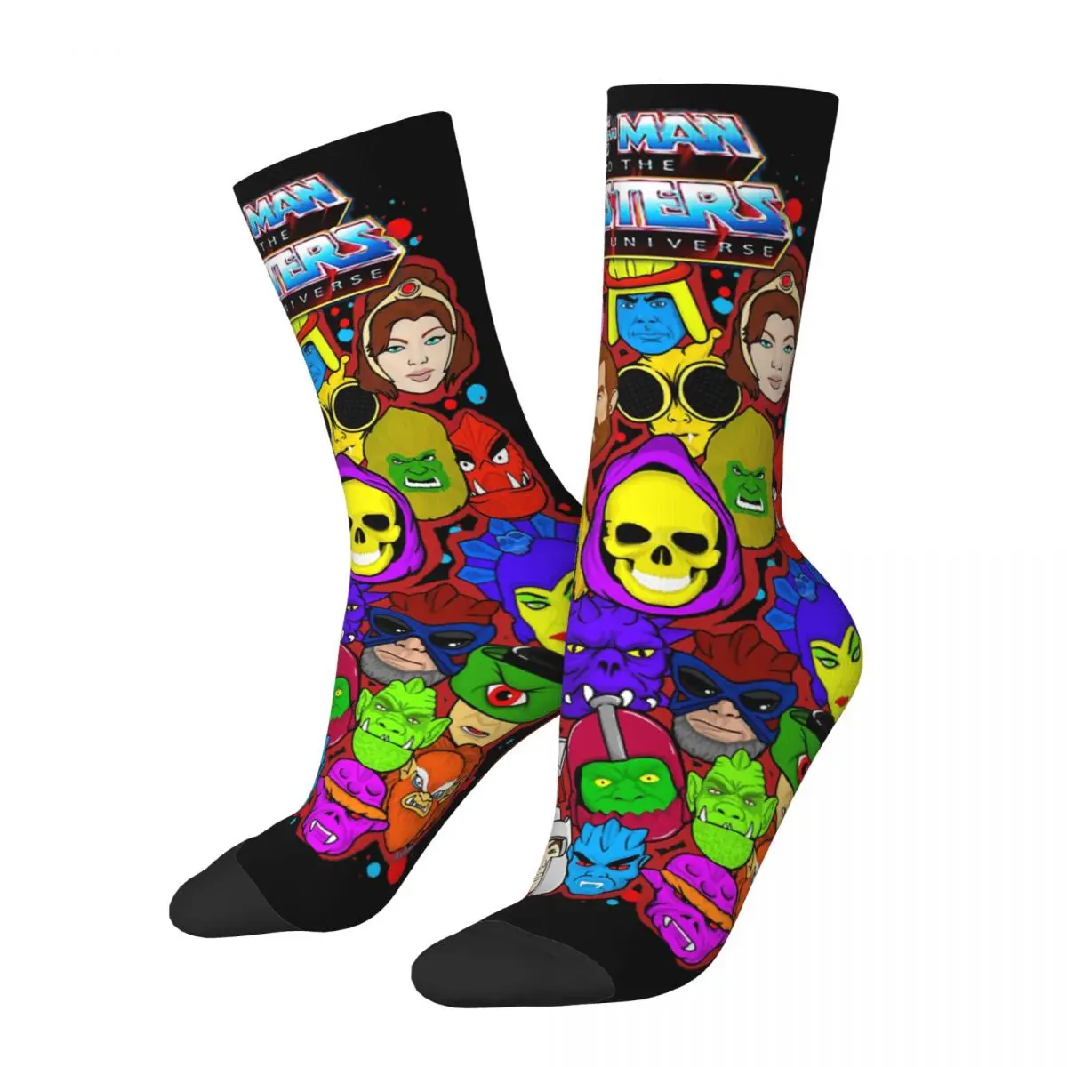 Heman Character Collage Masters Of The Universe Unisex Winter Socks Hiking Happy Socks Street Style Crazy Sock