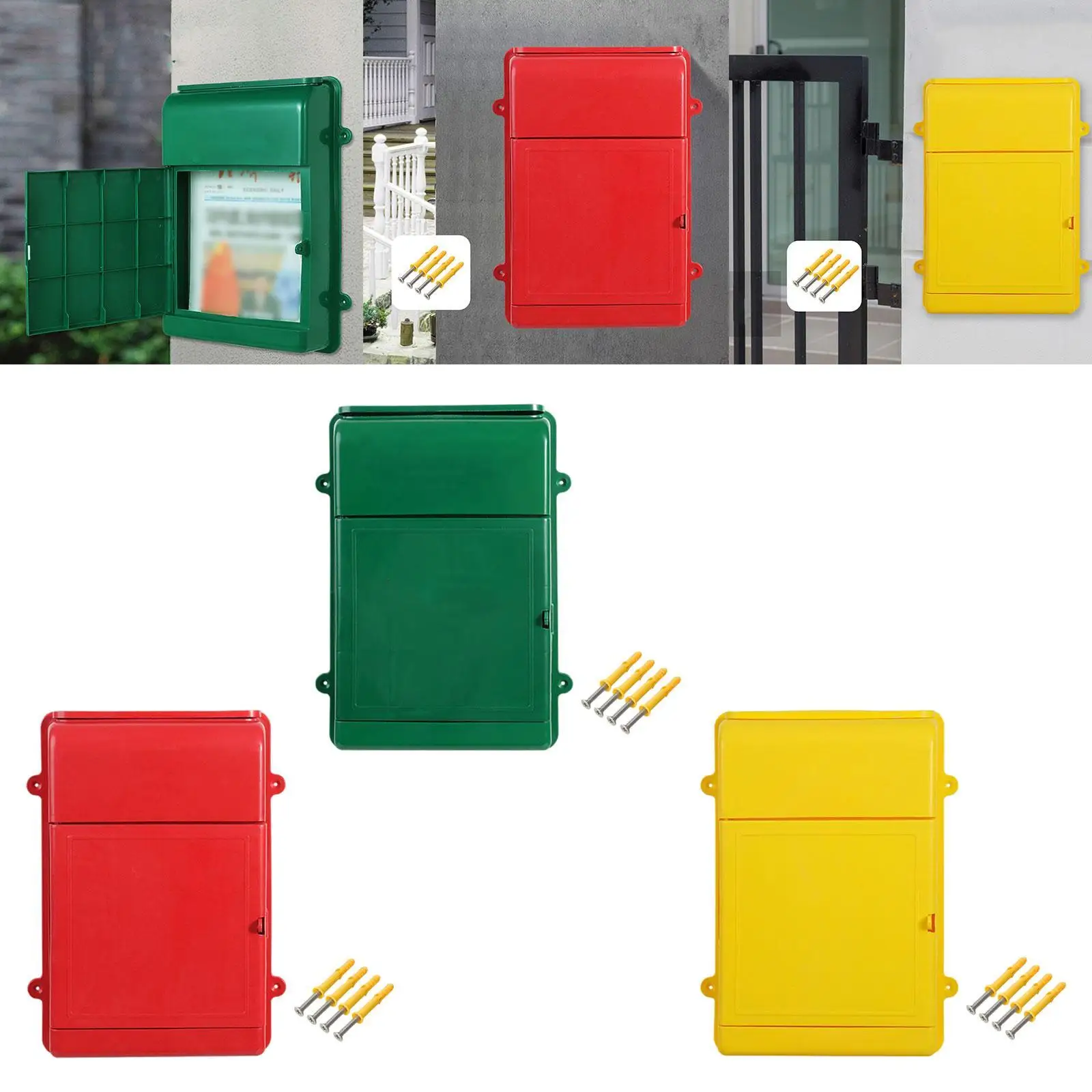 Wall Hanging Mailbox Post Box Versatile 34.5x26x7cm Drop Box Letter Box for Holding Envelopes, Paperwork, Newspapers Lightweight