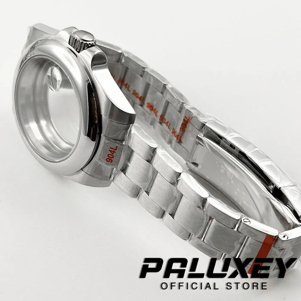 40mm Waterproof Smooth Bezel Sapphire Crystal Brushed Watch Case Oyster Strap Fit NH34 NH35 NH36 NH38 ETA 2824 PT5000 Movement