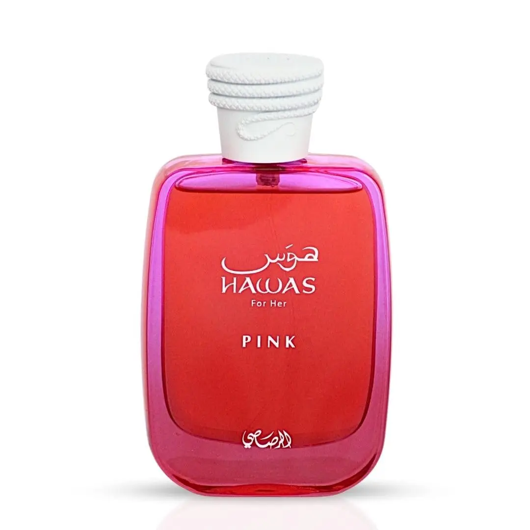 Rasasi Hawas Pink for Her EDP 3,4 onças / 100ml – Doce Floral Frutado Perfume de Longa Duração Presente para Natal, Ação de Graças, Halloween