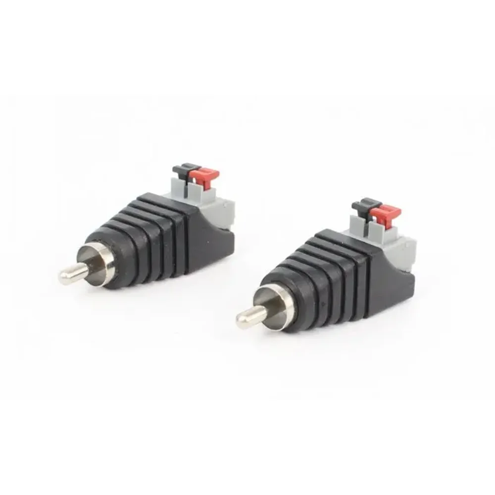 2pcs/lot Speaker Phono RCA Male to AV 2 Screw Terminal Female Video Audio Spring Press Type Balun for CCTV