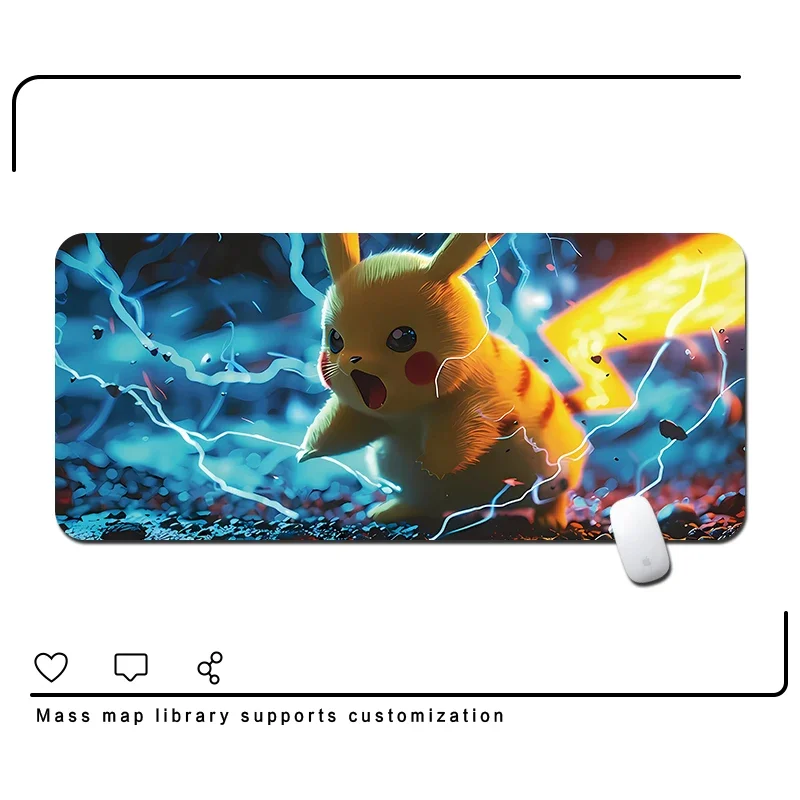 

2025Cool Leather Pikachu Mouse Pad Leather Pokémon Anime Desk Pad Non-slip Waterproof Keyboard Pad Computer Accessories PC Gamer