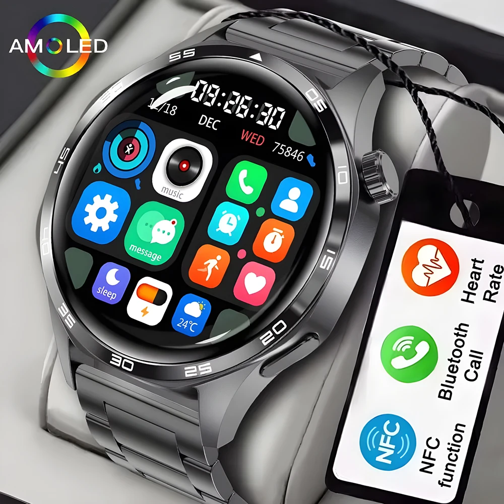 2026 New Military Outdoor Smart Watch Men AMOLED GPS Motion trajectory Heart Rate Bluetooth Call SmartWatch IP68 Waterproof Gift
