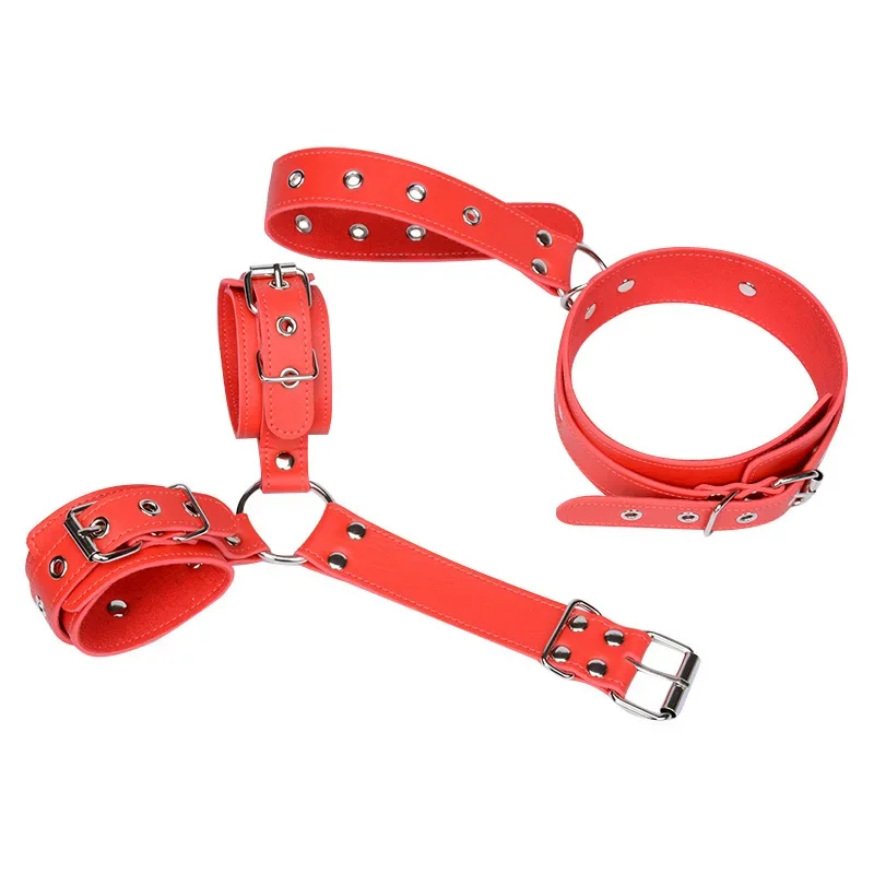 Women Sexy Lingerie Leather Bondage Restraints Slave Neck Collar To Handcuffs Fetish Bdsm Adult Sex Toys for Couple Game Bdsm view 6