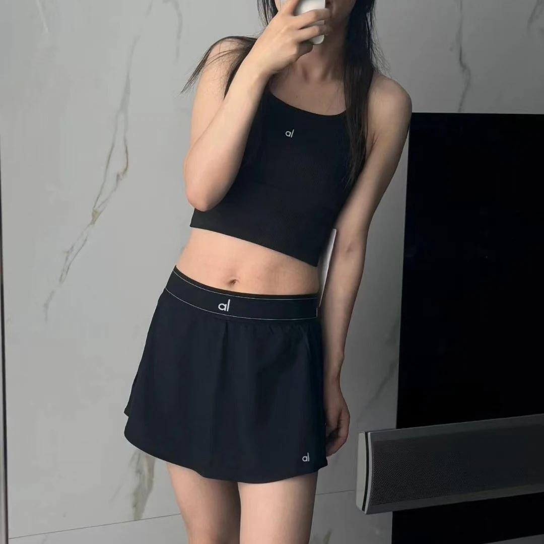 A * Yoga haut de gamme évacuant l'humidité jupe de Tennis refroidie à l'eau femmes séchage rapide respirant Double couche pantalons de sport jupe