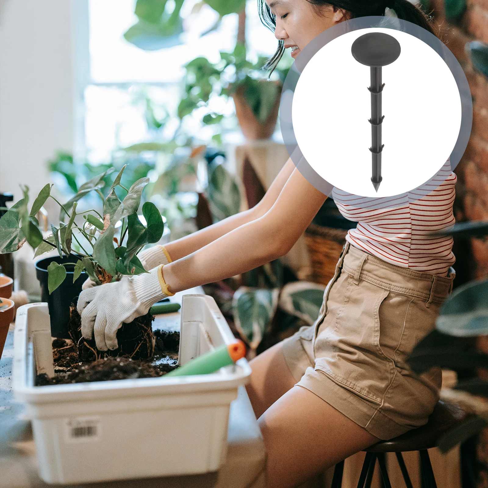 

20pcs Plastic Garden Stakes for Grass-proof Cloth Ground Nails Plant Support Large Size Landscape Fabric Tools Gardening