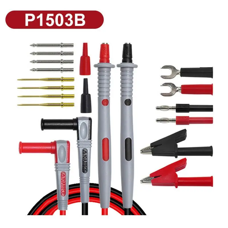 

Electrical Multimeter Test Lead Kit with Alligator Clips Test Hook Test Probes Lead Professional Kit Test Cables 1000V 10A