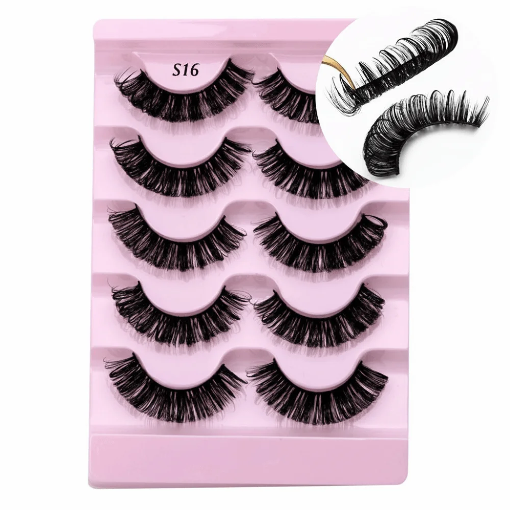 Wispy Fluffy False Eyelashes Thick Long Handmade Craft Thai Wet Eyelashes Soft Band Reusable Eye Makeup Tools Eyelash Extension