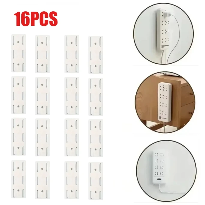 An der Wand montierter, selbstklebender Steckdosenleisten-Fixierer, abnehmbarer Kabel-Organizer, Desktop-Steckdosenhalter für Büro und Zuhause