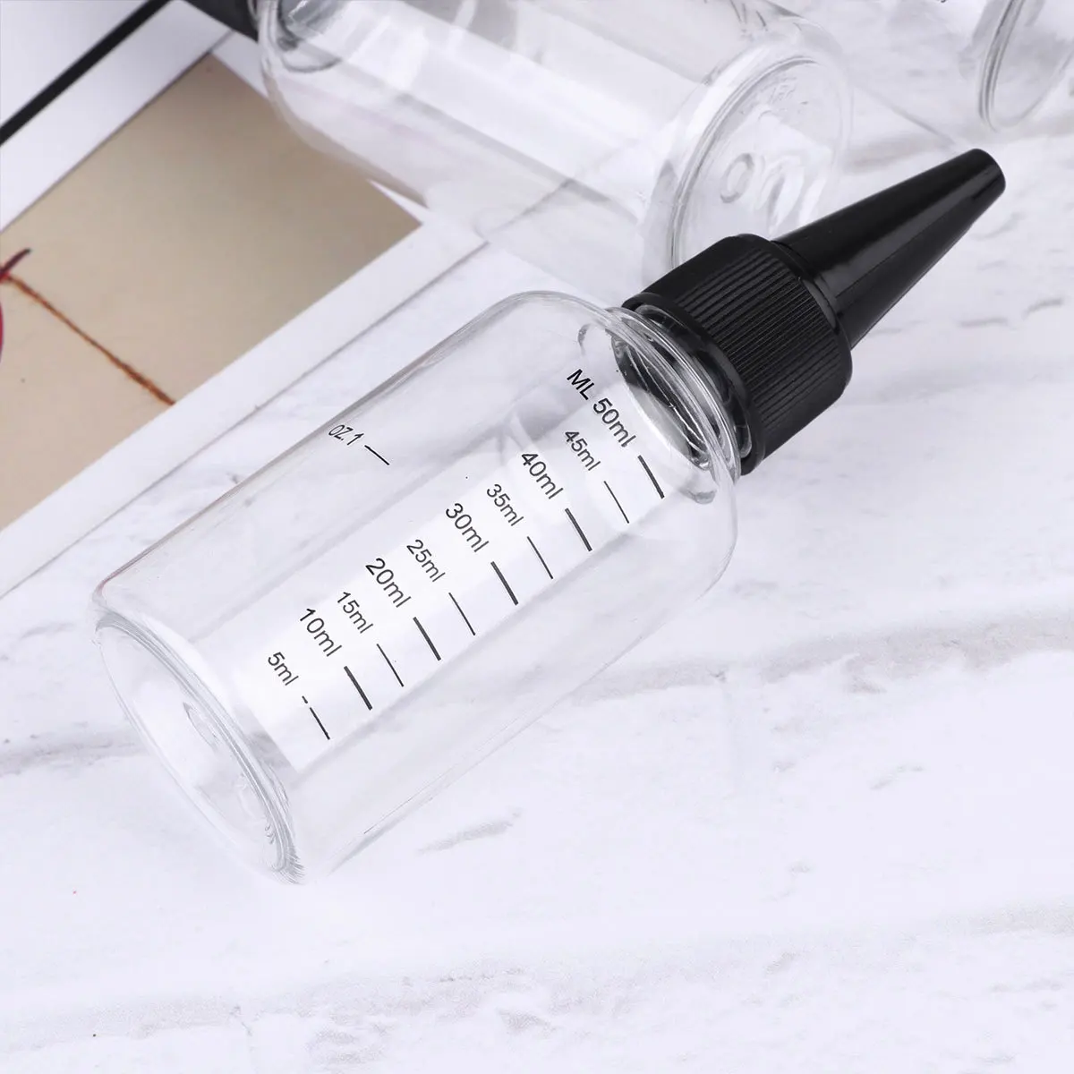 

20pcs 50Ml Squeezable Transparent Empty Bottles Tip Dropper Design Travel Bottle Scale For Essential Oils Aromatherapy Camping