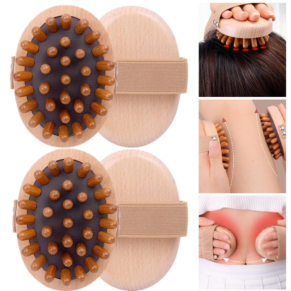 Home Accessories Wooden Massage Comb Air Bag Portable Meridian Brush Head Acupoint Head Care Massager