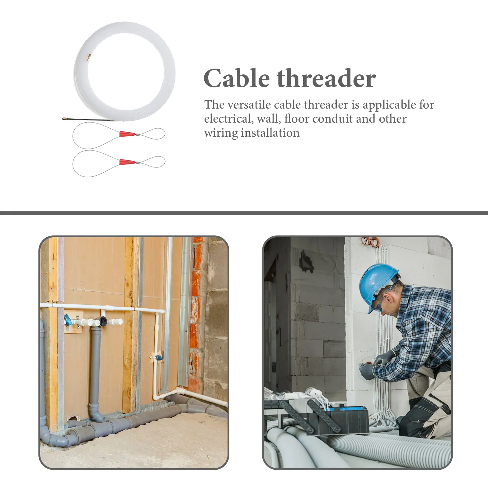 

Nylon Copper Wall Threader Electrical Wire Puller Suite Durable Metal Cable Threading Tool Wire Guider Electrician Device