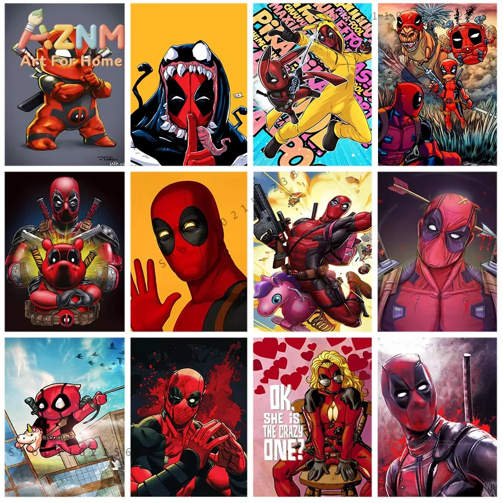 frameless Canvas Paintings Canvas Painting Marvel Spoof Deadpool Comics Wall Art Posters And Prints Gifts Home Dec