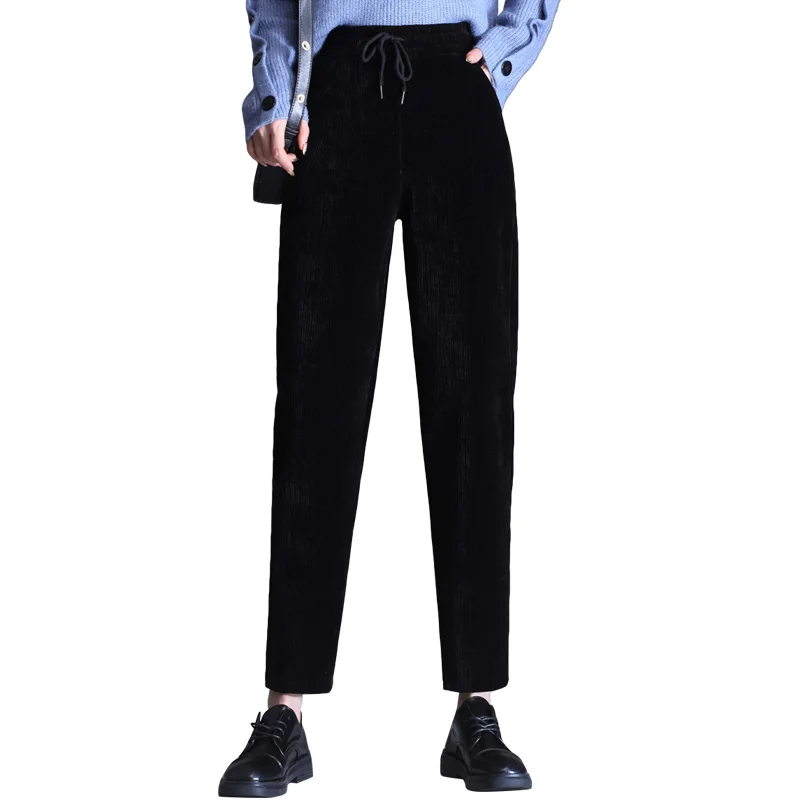 High-waisted Straight-leg Pants Casual Sports Wear For Middle-aged Elderly Women Spring Autumn Style Pleuche Pants