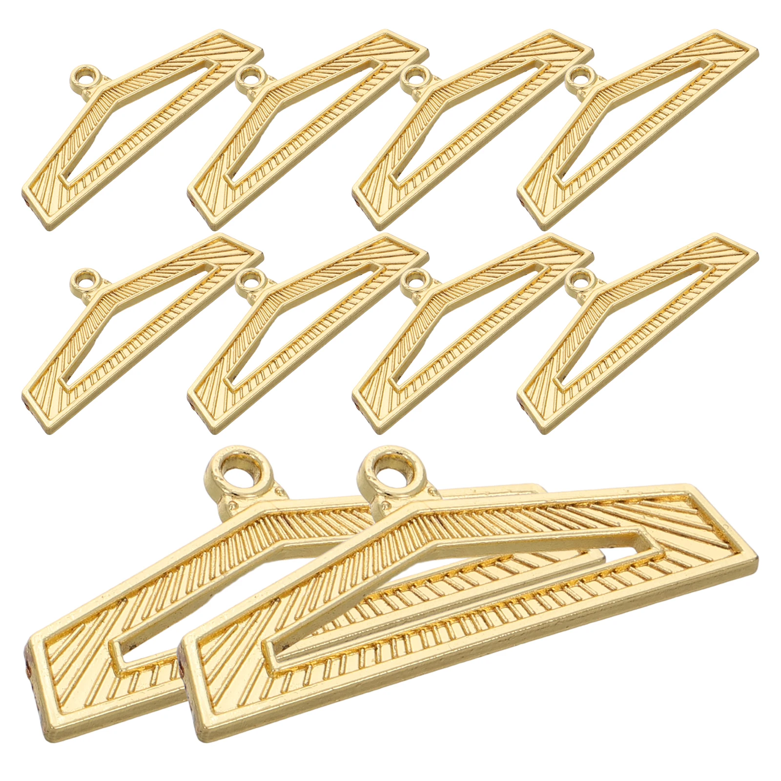 

10 Pcs Sports Medal Clasp Award Ribbon Holder Horizontal Batch Golden Zinc Alloy Ribbons