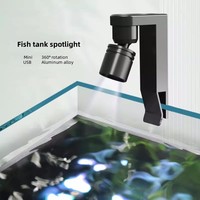Mini USB Portable Spotlight Wall-mounted Wine Cabinet Exhibition Tank Small Fish Tank Betta Fish Tank  LED Small Clip Light Lamp