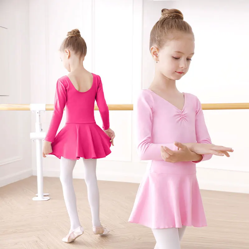 Girls Ballet Dress Ballet Leotards Gymnastics Dancewear Toddler Ballet Leotard Cotton Dress Dance Skirt Kids Girls Dance Dress