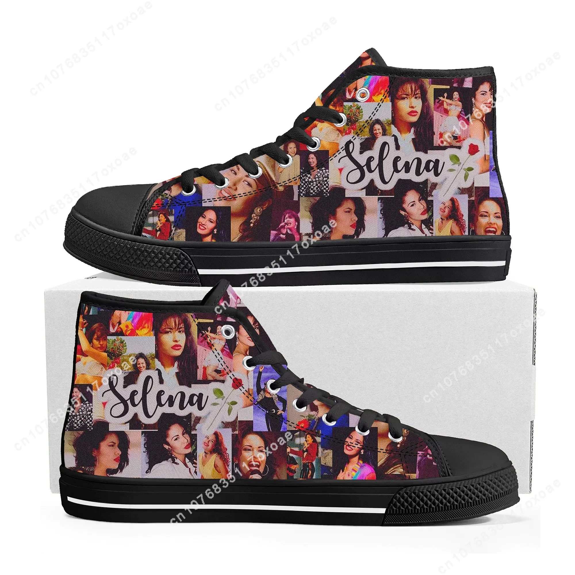 

Singer Selena Quintanilla High Top Sneakers Mens Womens Teenager High Quality Canvas Sneaker couple Casual Shoe Customize Shoes