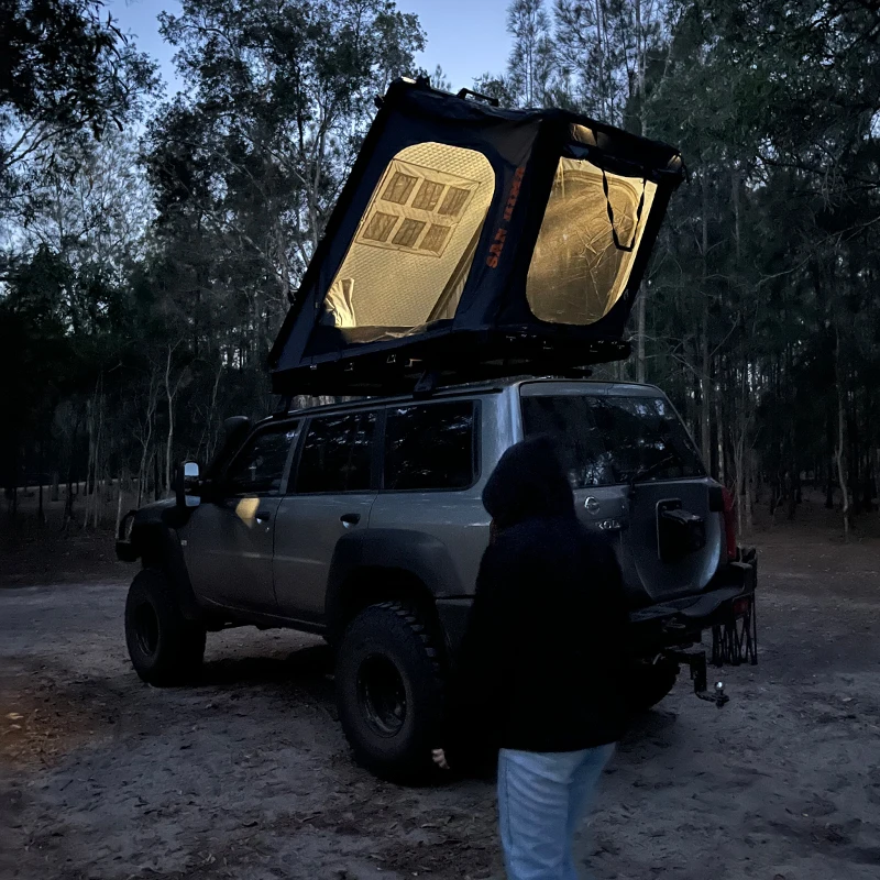 Tenda Atap Mobil SAN HIMA Ringan Tahan Air Berbahan Aluminium Hardshell Off-Road RTT Untuk 4x4 4WD Petualangan Berkemah