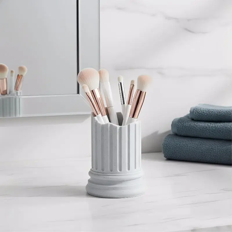 Roman Column Stone Pillar Pencil Holder Ancient Greek Style Roman Pillar Pen Holder Irregular Storage Box Makeup Brush Container
