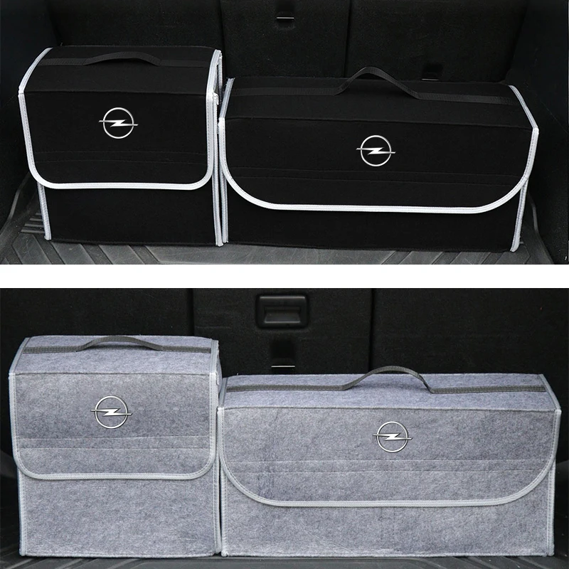 Car Trunk soft Organizer Felt Storage Box Accessories For Opel Corsa Astra Insignia Vectra Zafira Meriva Mokka Grandland Vivaro