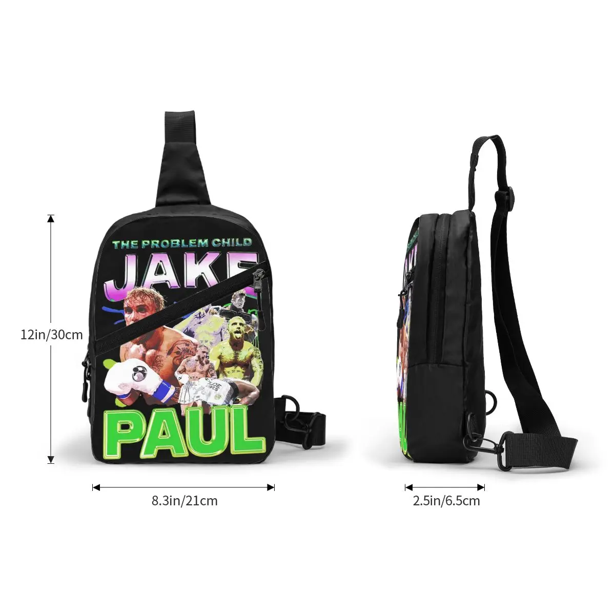 Jake Paul Vintage 90s Style Retro Chest Bag Men Sling Crossbody Backpack Chest Bag Travel Hiking Daypack Shoulder Bag