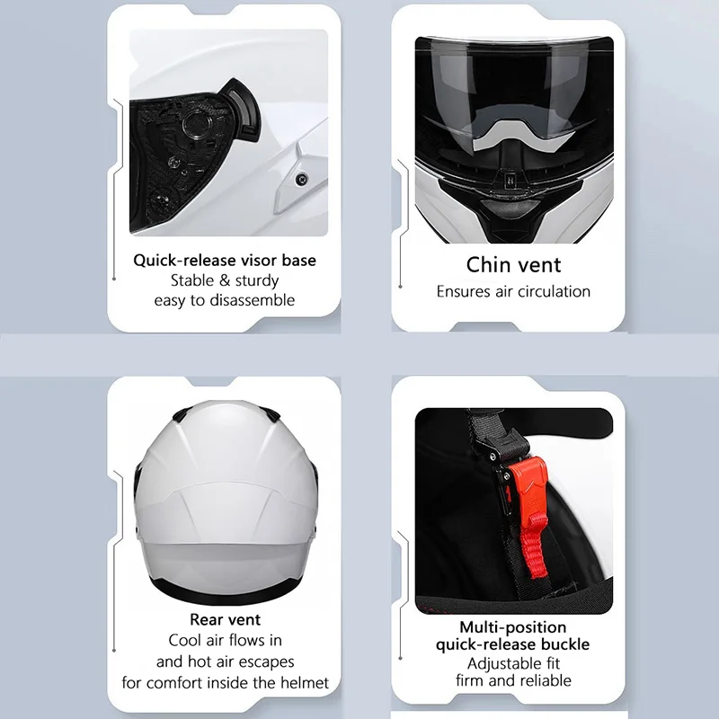 خوذة دراجة نارية كاملة الوجه ب - مراجعة Dual Visor Motorcycle Racing Helmet وسعره