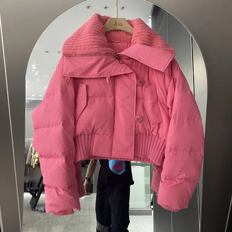 سترة قطن 2025 ملابس قطنية جديدة للنساء شتوية قصيرة نمط فضفاض النسخة الكورية سترة قطنية سميكة #3