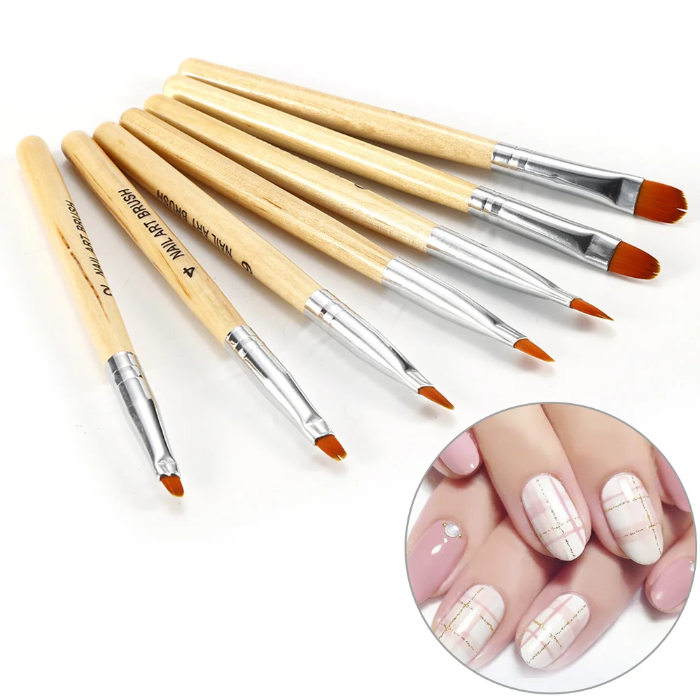 

Painting Wooden Brush Nail Art UV 3D Manicure Design Draw Paint Pen Non-corroding Nail PolishSet