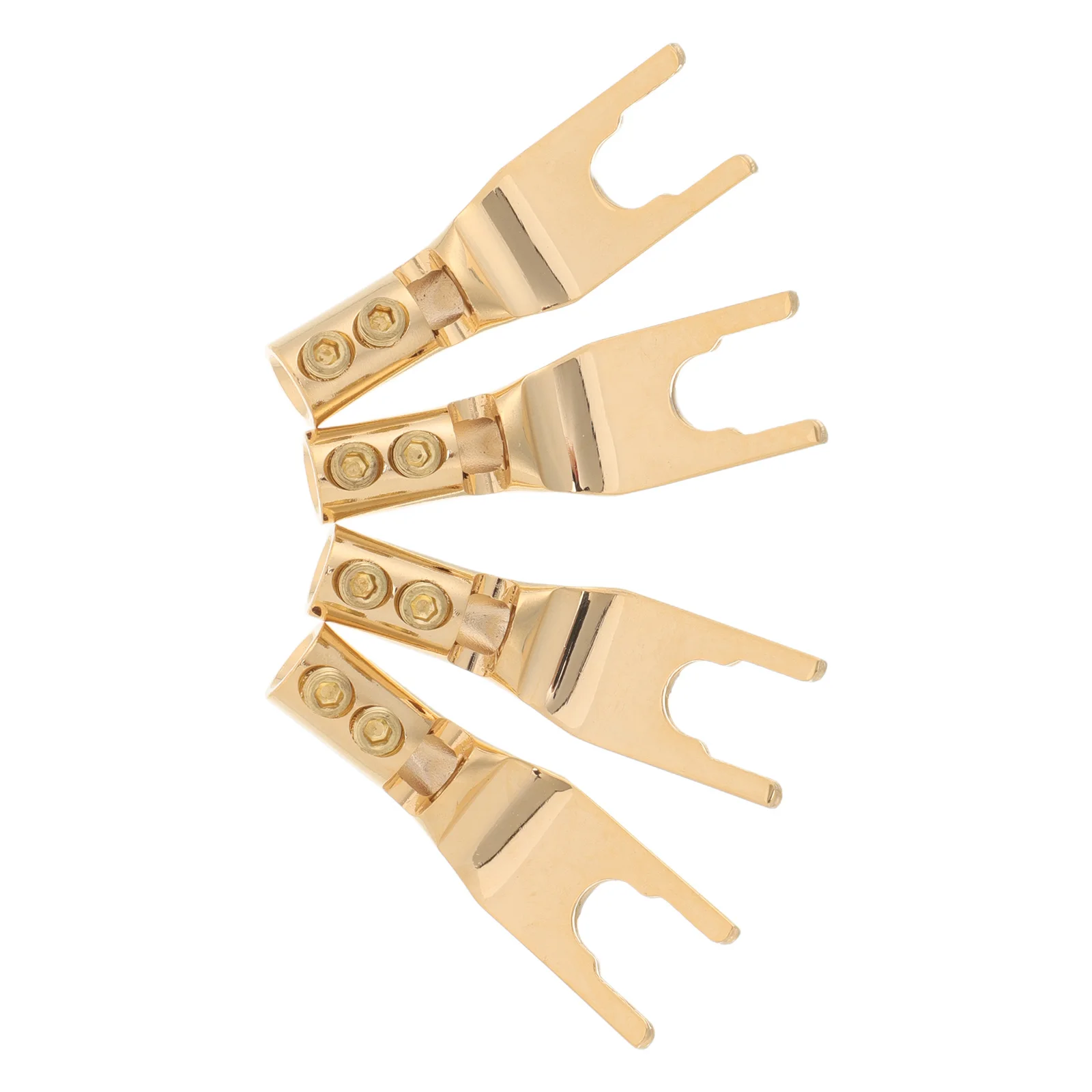 

4pcs Speaker Wire Connectors Y Shape Banana Plug Adapter For Amplifier Audio System Gold Plated Copper Terminal High Fidelity