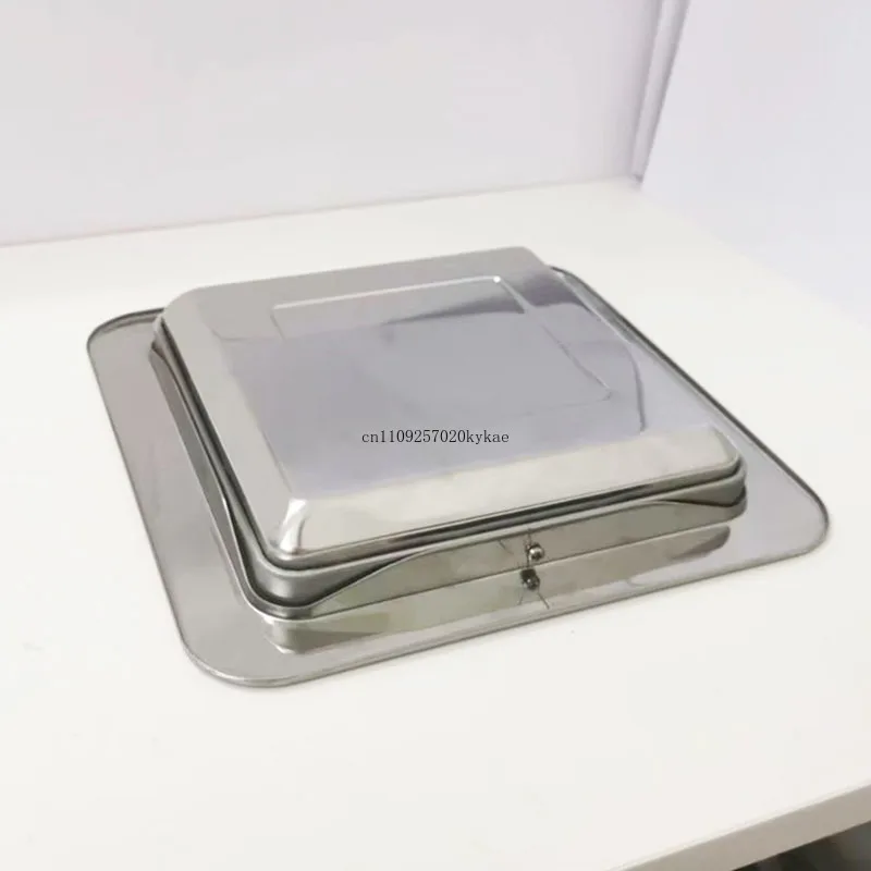 Stainless Steel Recessed Kitchen Trash Bin - Built-In Counter Top Garbage Can with Balance Swing Flap Lid for Easy Use