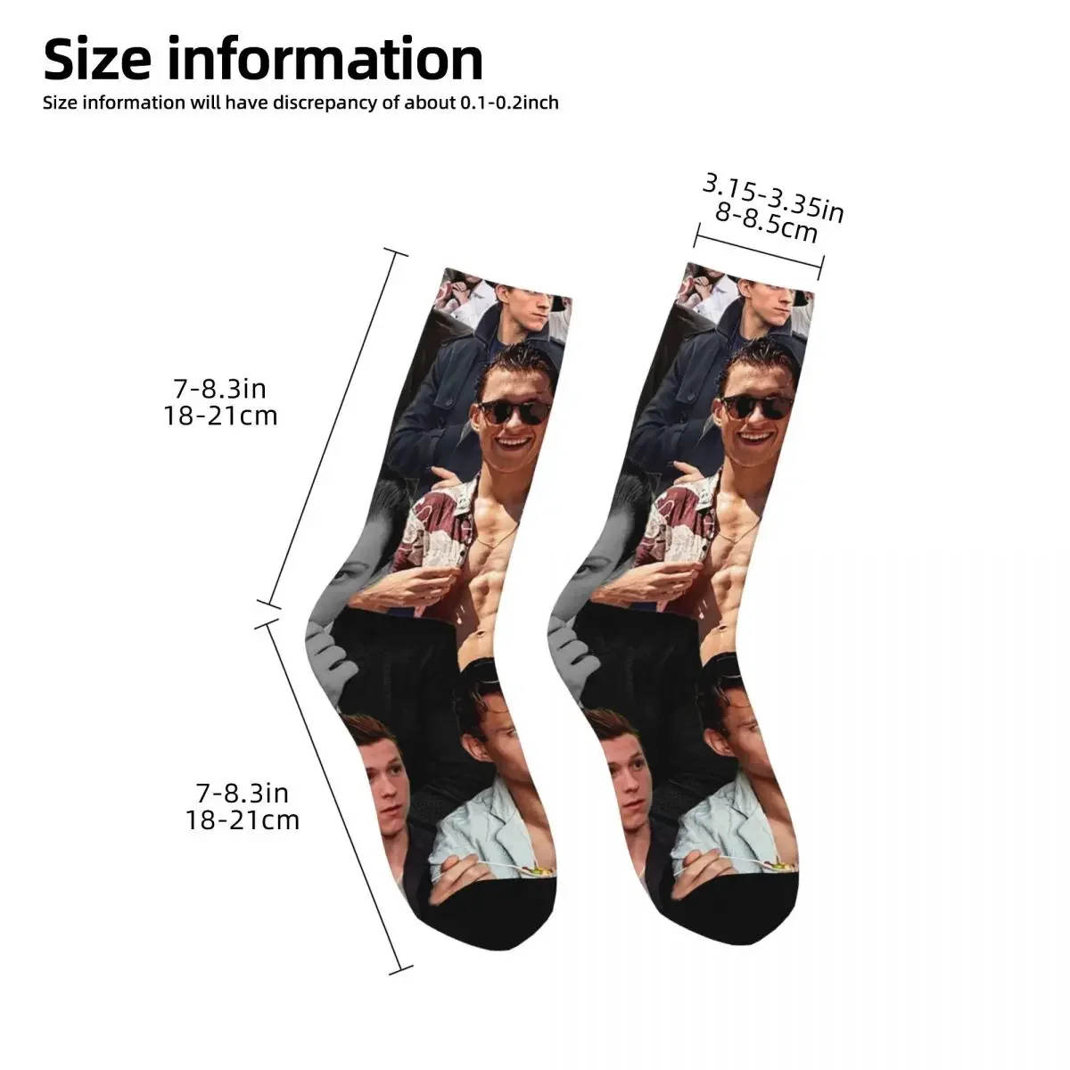 Tom Holland Collage Socks Harajuku Sweat Absorbing Stockings All Season Long Socks Accessories for Unisex Gifts