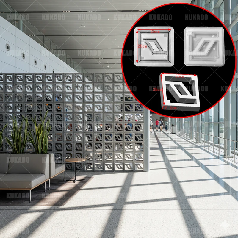 

Cement Hollow Brick Flower Window Mold, Self-Made Cement Brick Partition, Suitable For Indoor, Villa, Coffee Shop Decoration