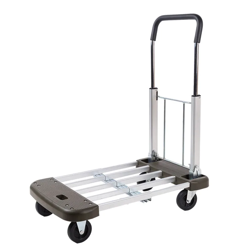 Foldable 4 Wheel Silent Hand Cart Portable Home Trolley Luggage Carrier Cargo Dolly