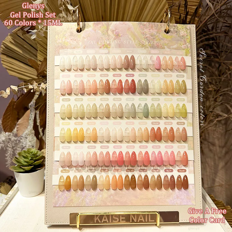 Glenys Ice Transparent Nude Gel Polishing 60 Color Pink Transparent Varnish Gel Translucent UV LED Immersion Nail Art Wholesale